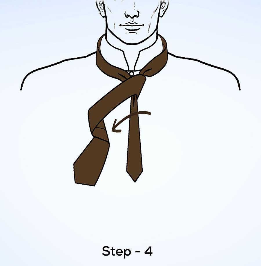 Four in hand knot step 4