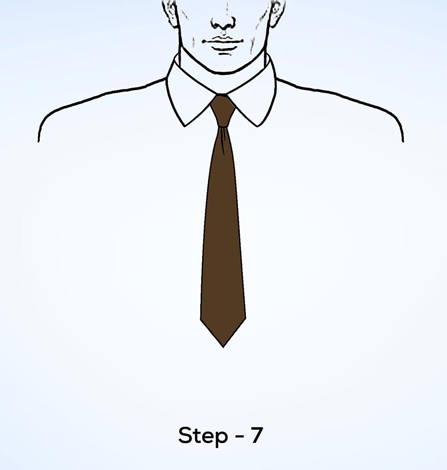 Four in hand knot step 7