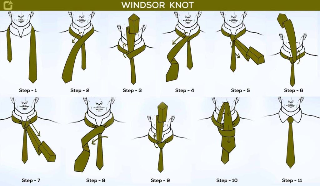 How to tie a tie windsor Knot, Full Windsor Knot, Double