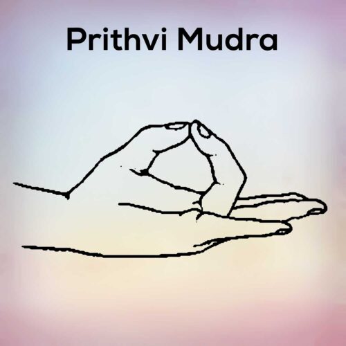 Prithvi Mudra: A hand gesture that balances the earth element, promotes stability, strengthens bones, and enhances meditation