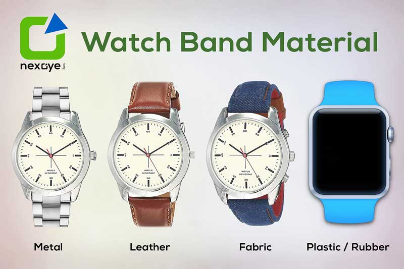 Types of watch band material, Wristwatch for Men guide.