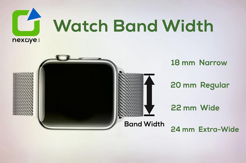 Watch band width, Right Size Watch for your wrist wristwatch for Men guide.