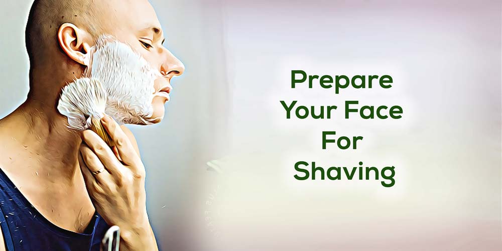 This image shows a prepared face for shaving.