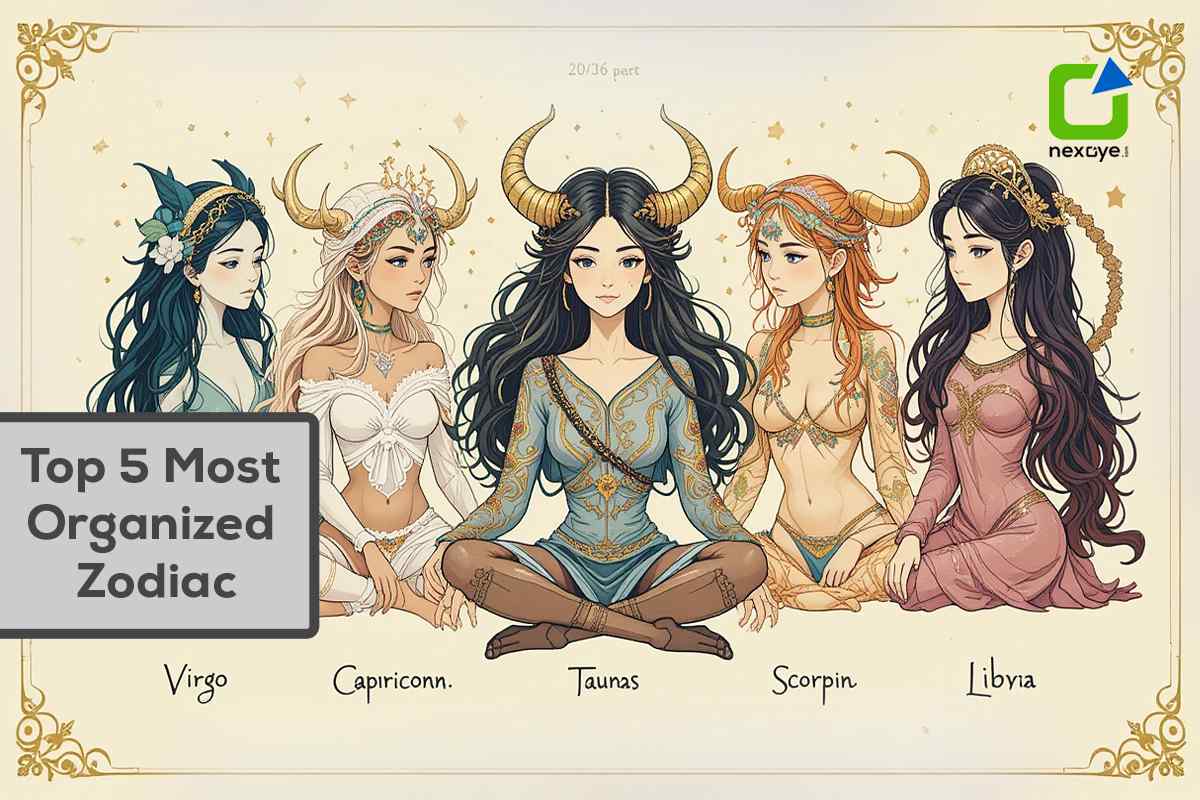 Illustration of zodiac signs representing structured and organized personalities.