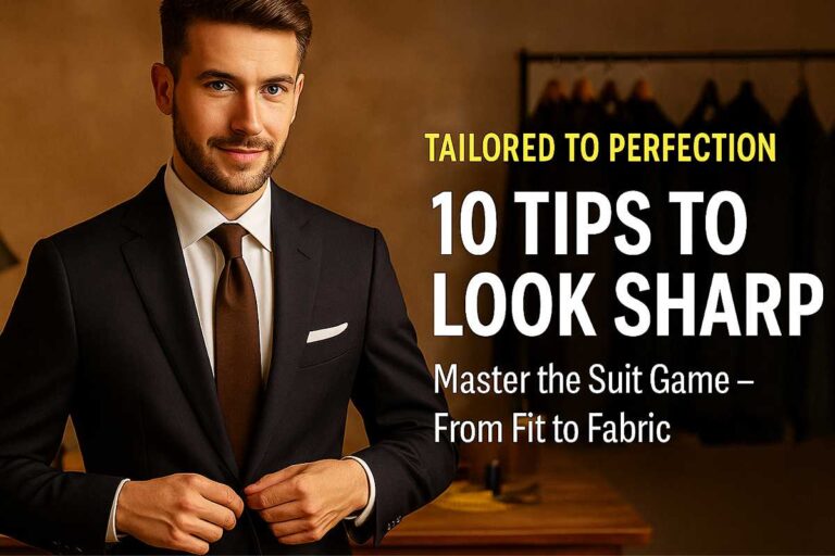 Well-dressed man in tailored suit adjusting jacket — expert tailoring tips for men to get suited