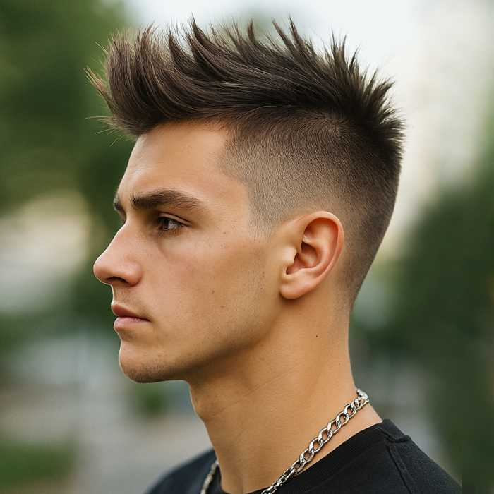 Bold with a Burst Fade and Short Mohawk