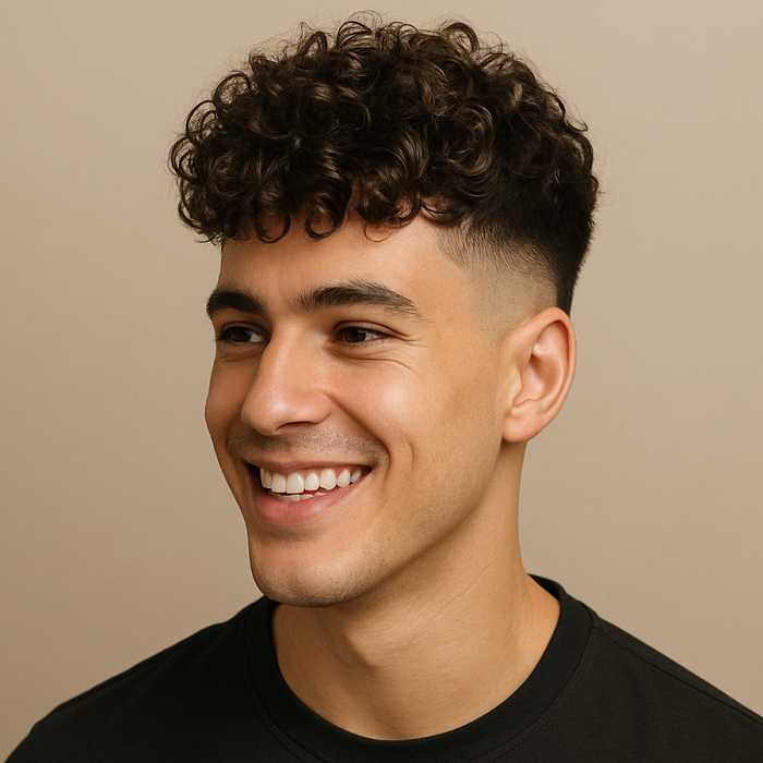 Curls with Tapered Sides Hair Style