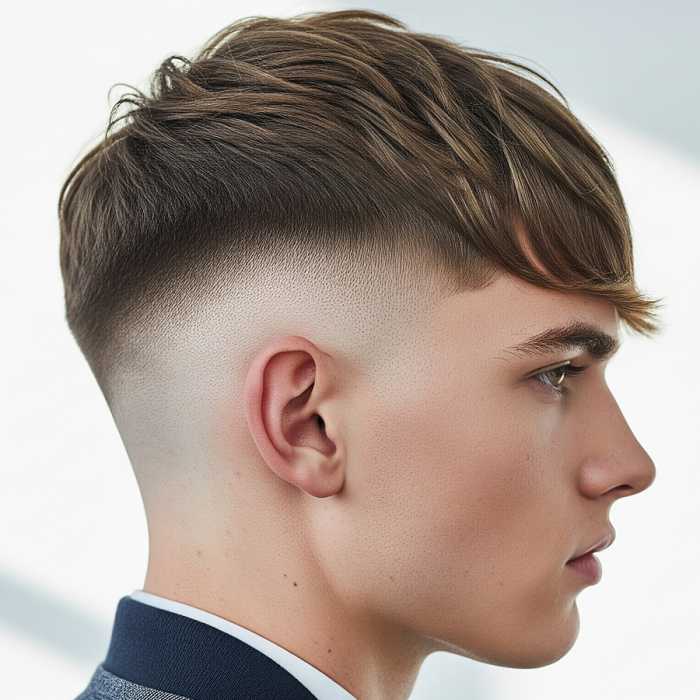 High Fade with a Side Swept Fringe