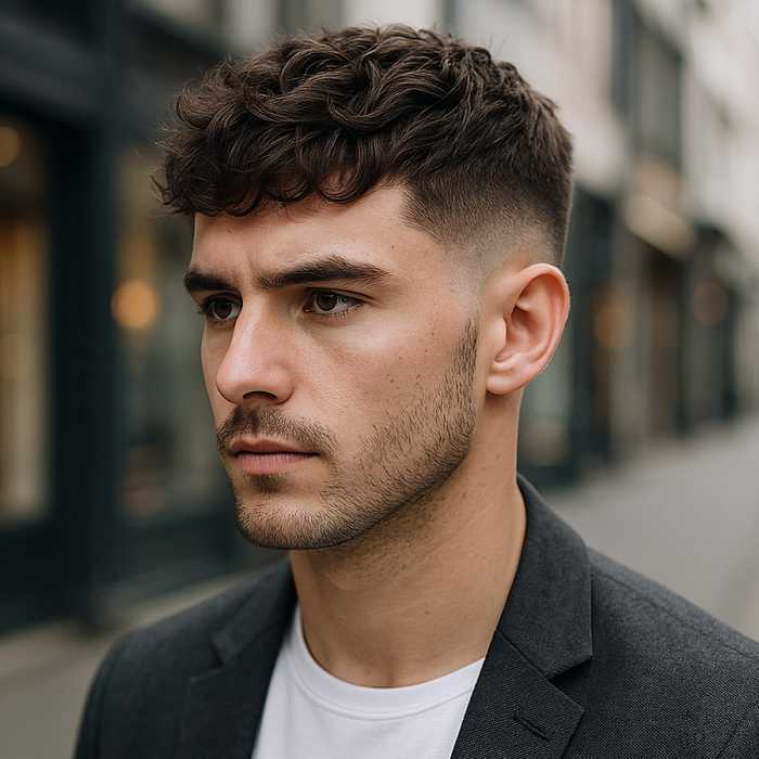 Mens low taper fade hair cut