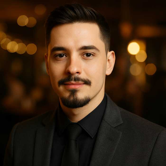 Goatee beard style for men with chin beard connected to mustache, ideal for square faces and modern look.
