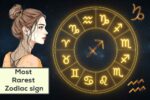 Glowing zodiac wheel in the night sky with Aquarius, Capricorn, and Sagittarius shining brighter, symbolizing the most rarest zodiac sign