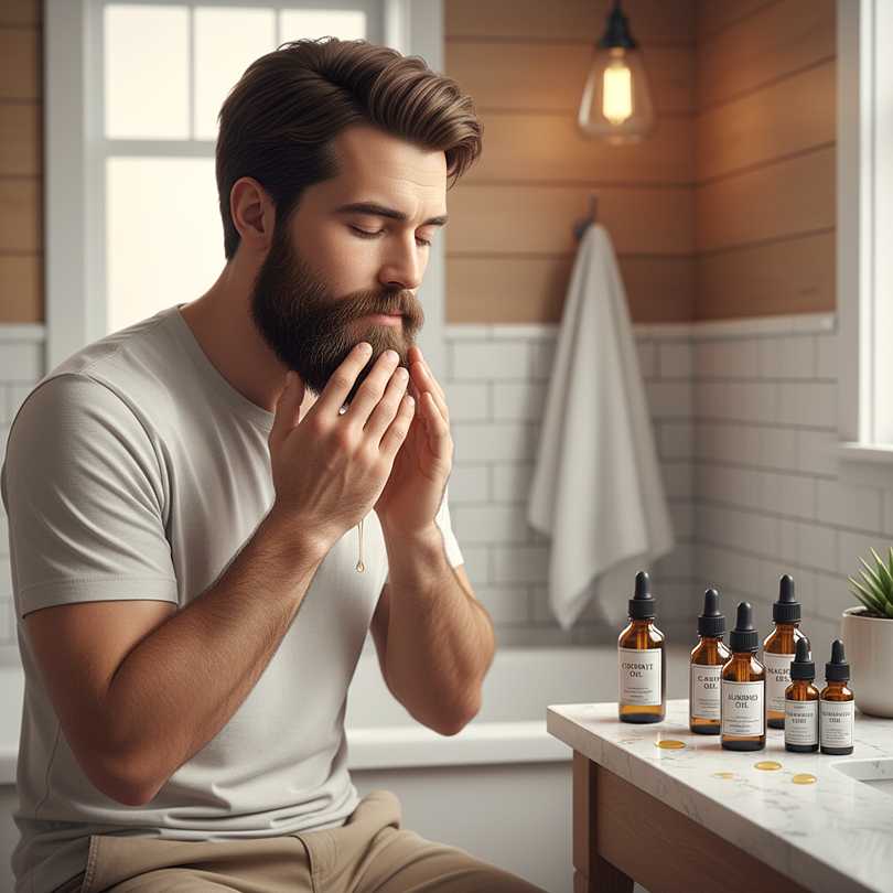 Beard Massage with Natural Oils – Coconut, Castor, Almond, Olive & Essential Oils
