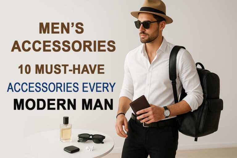 men’s accessories, stylish men, modern man style, leather wallet, wristwatch, sunglasses for men, sleek leather belt, signature fragrance, polished shoes, leather backpack, men’s bracelet and ring, men’s hat, wireless earbuds, smartwatch, minimalist fashion, everyday elegance, sophisticated style, men’s fashion photography, lifestyle accessories