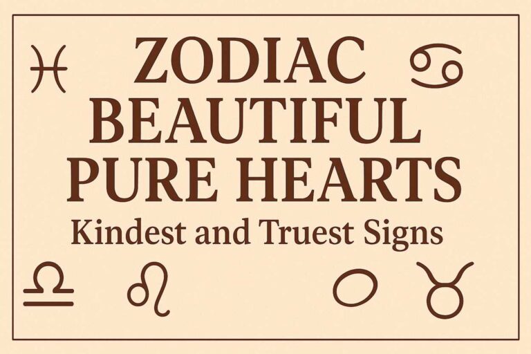 Zodiac Beautiful Pure Hearts – elegant zodiac symbol design showing kindest and truest zodiac signs like Pisces, Cancer, Libra, Leo, and Taurus.