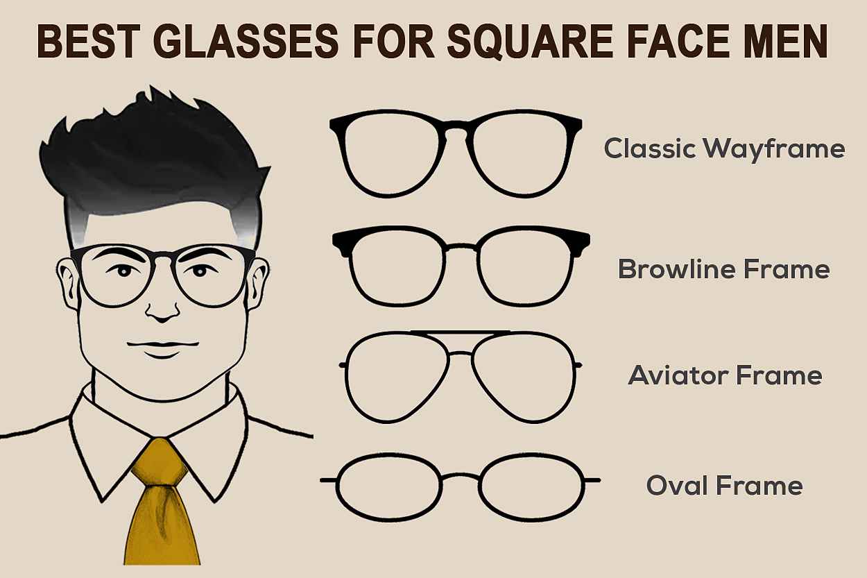 Glasses for square face men, best sunglasses for square face shape, accessories for square face shape