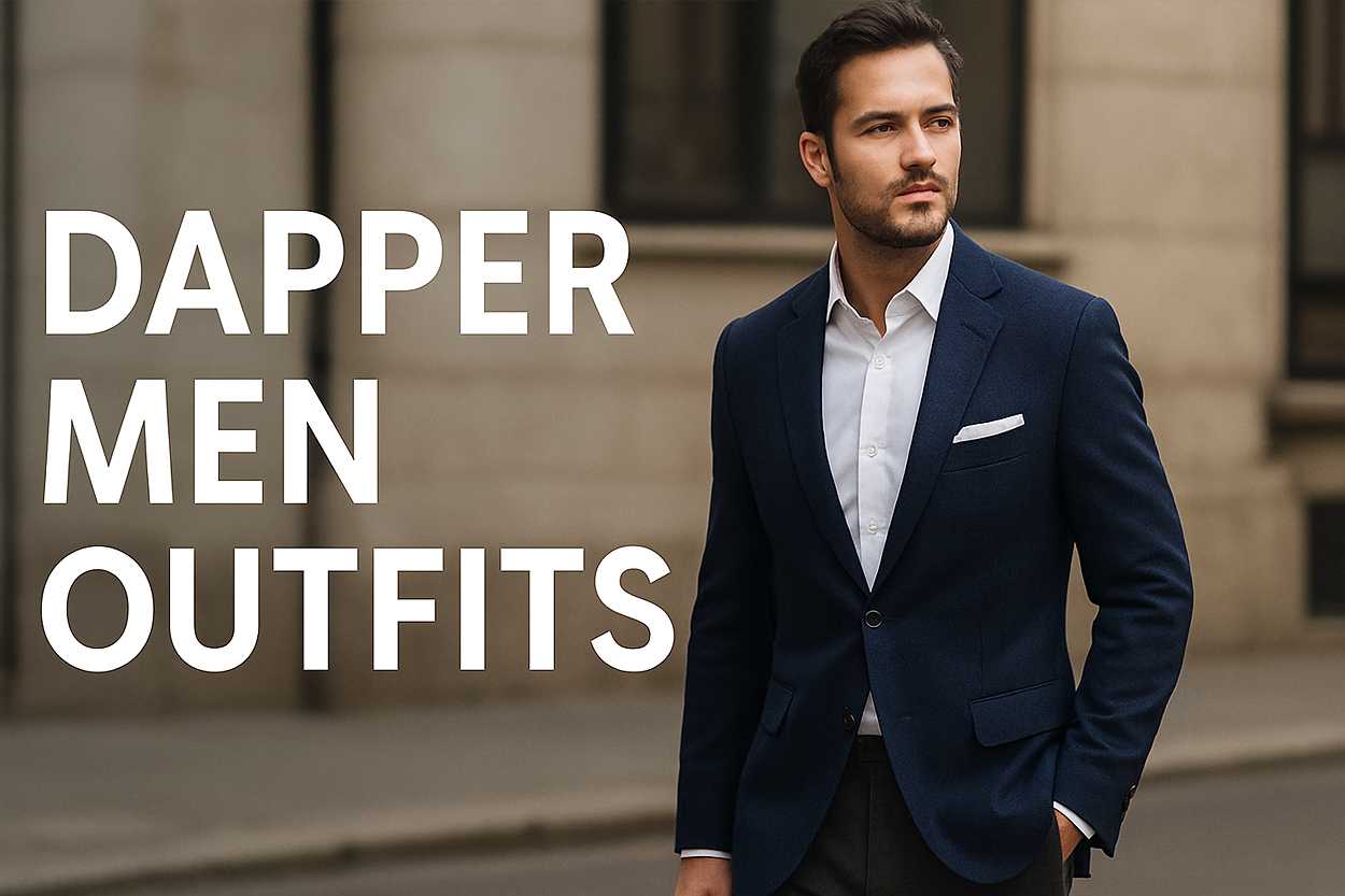 Stylish man wearing navy blazer and white shirt walking confidently in city street, representing dapper men outfits and modern fashion style.