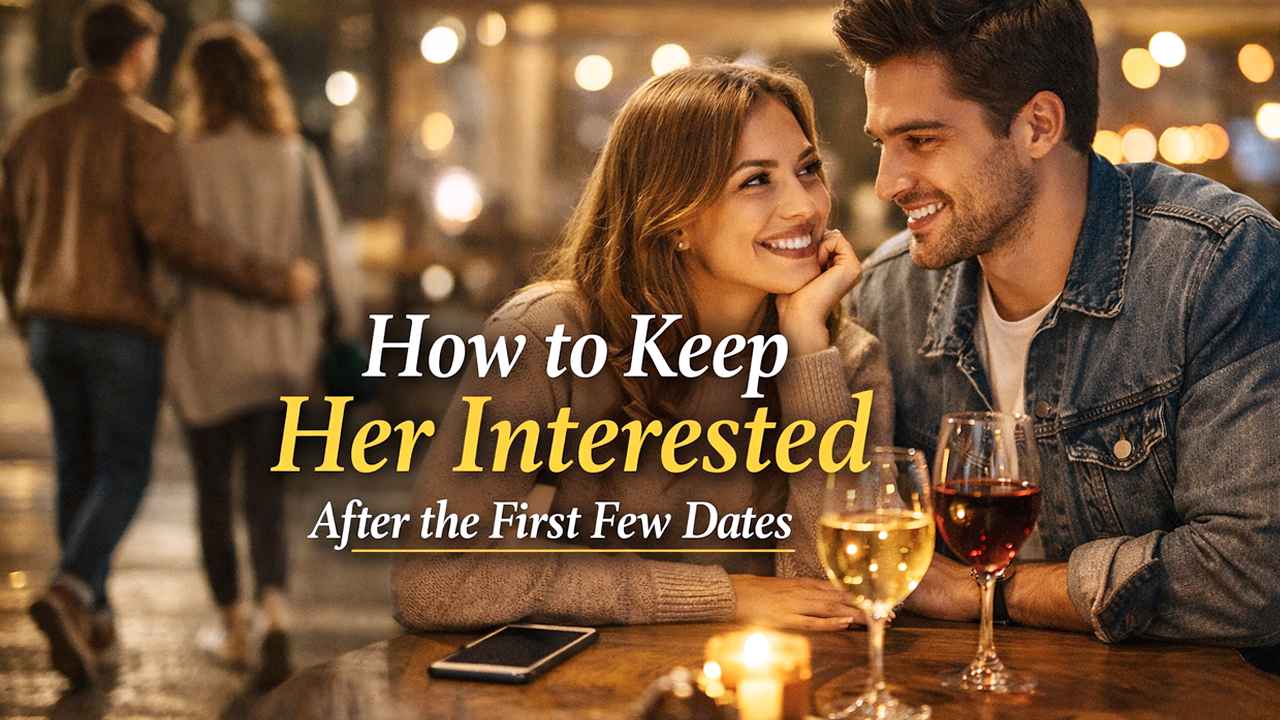 Couple enjoying a relaxed date, showing how to keep her interested after the first few dates through connection and communication