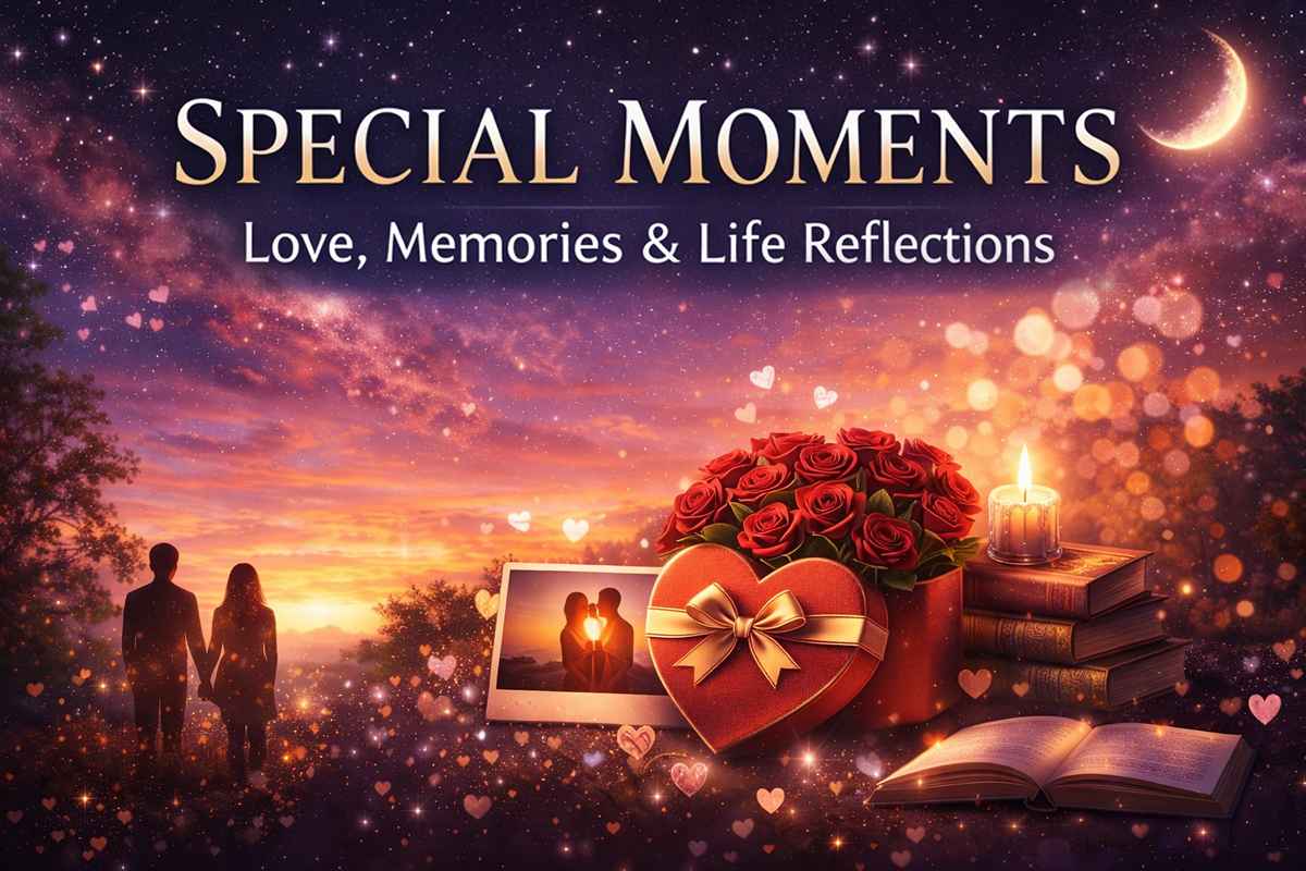 Special Moments page showing love, memories, and emotional life reflections