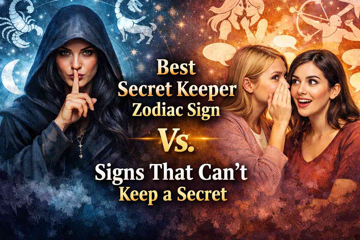 Best secret keeper zodiac sign compared with zodiac signs that can't keep a secret, showing secrecy vs oversharing personality traits