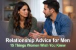 Relationship advice for men showing a couple having a serious conversation about emotions and communication