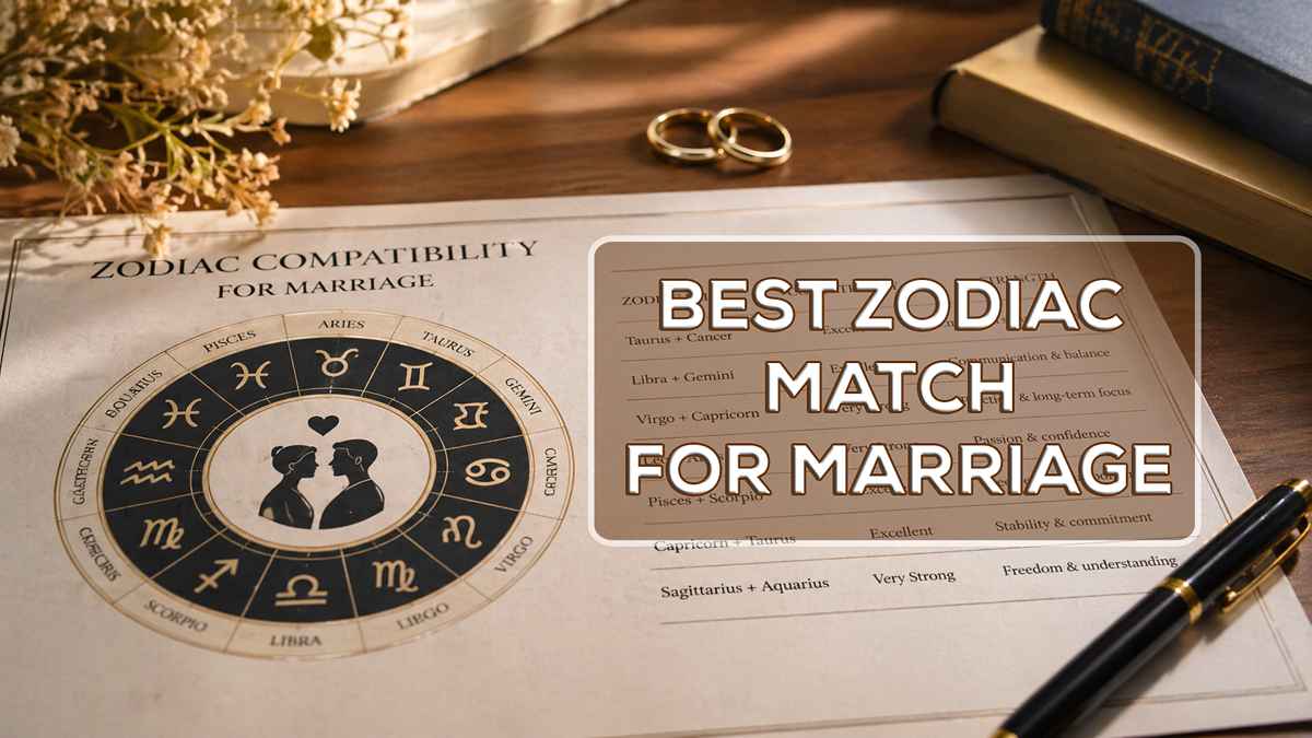 couple holding zodiac compatibility chart for marriage showing best zodiac matches like Taurus Cancer Libra Gemini in a modern American home