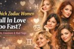 zodiac women falling in love too fast showing romantic emotions traits and red flags with zodiac signs Pisces Cancer Libra Aries Gemini and Leo