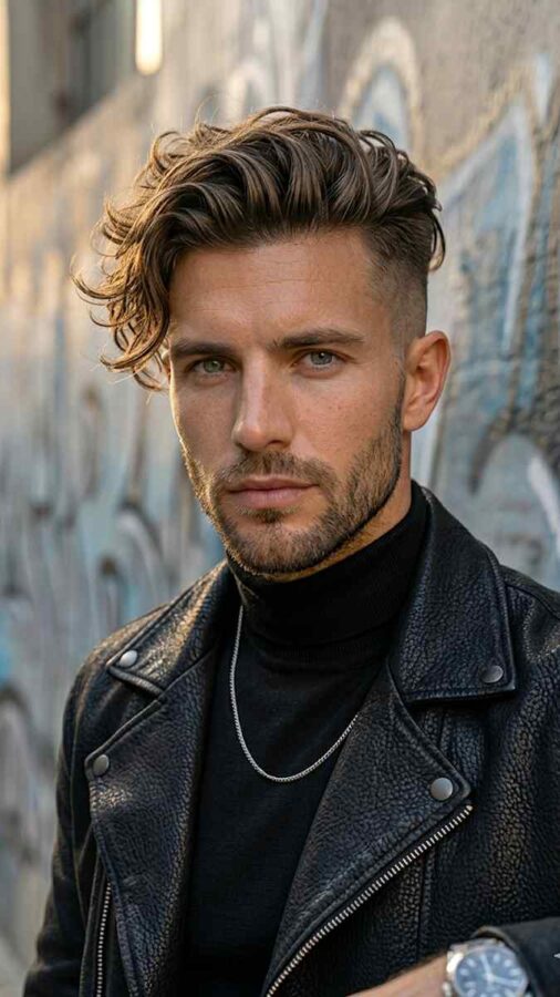 Disconnected undercut hairstyle with sharp fade contrast