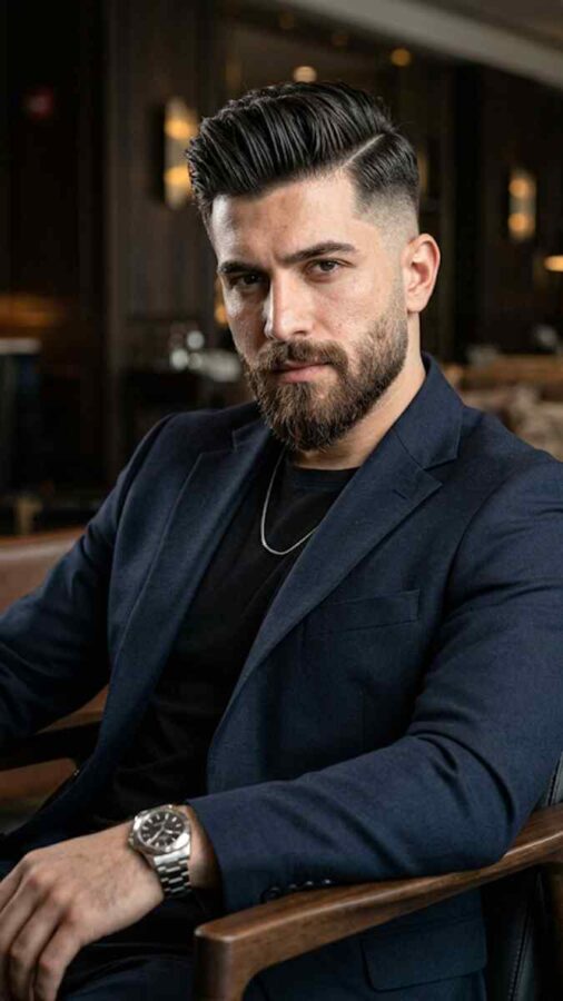 Disconnected undercut hairstyle with textured top