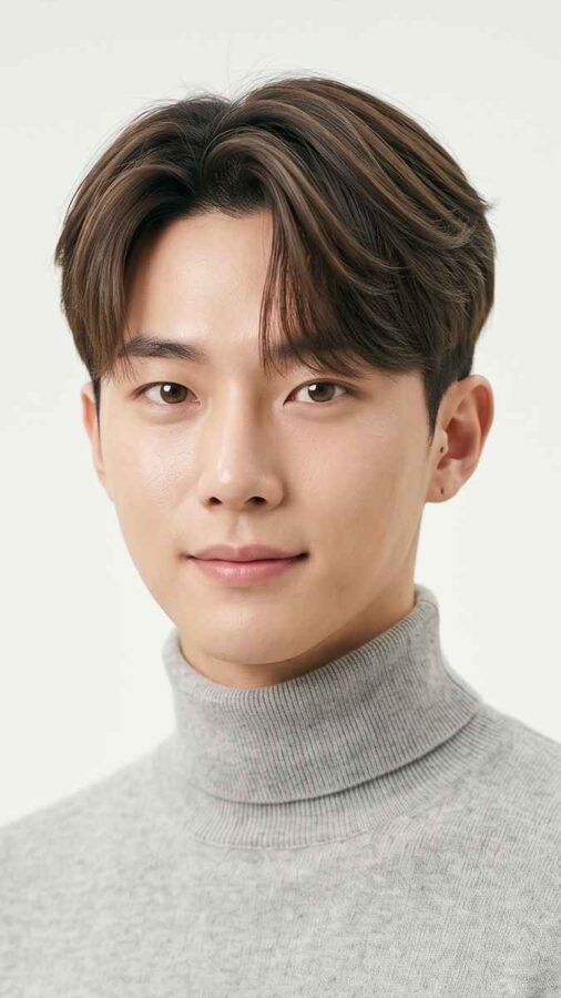 Korean two block haircut with layered hairstyle