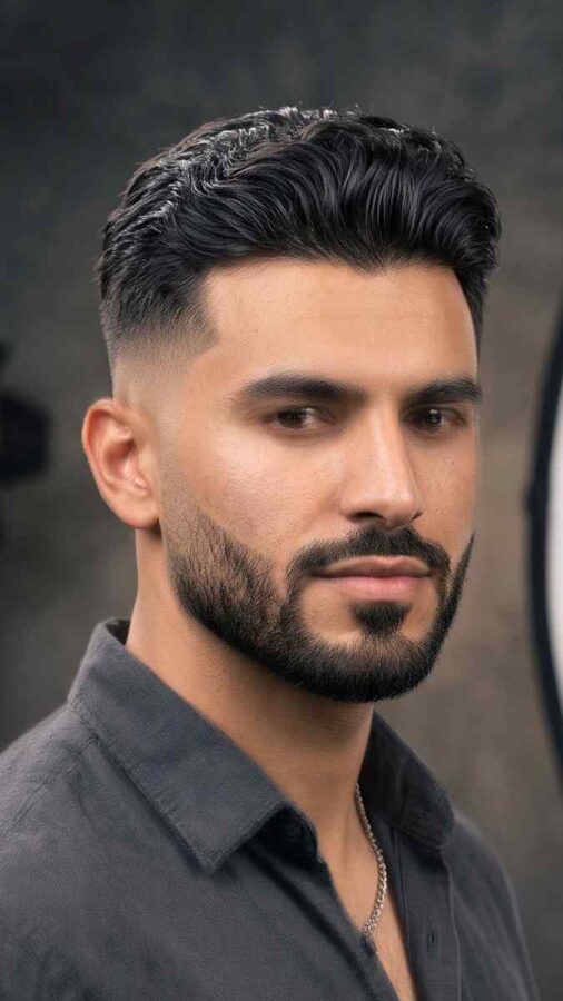 Trendy mid fade haircut for stylish men