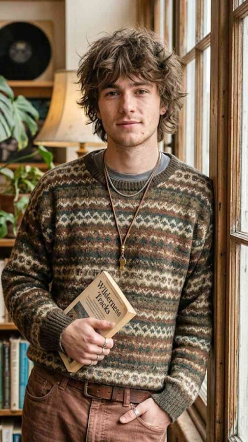 Messy shag haircut with layered texture for men