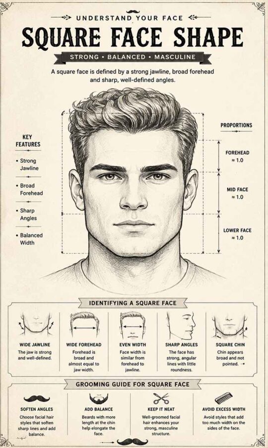 Square Mustached Best Mustache Styles for Square Face Men (Men's Grooming Guide)