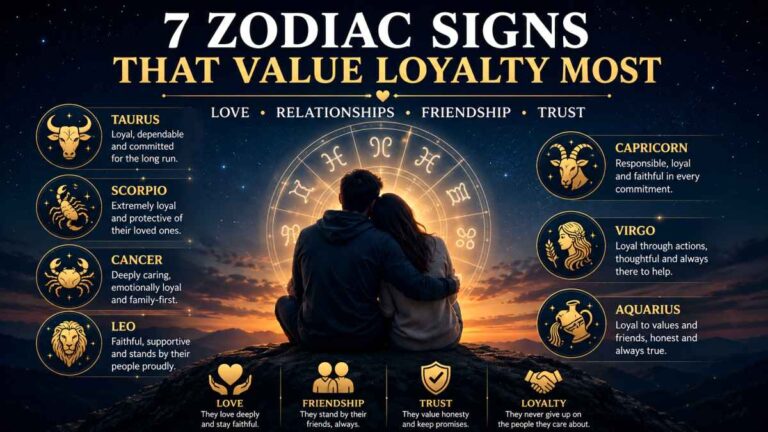 7 zodiac signs that value loyalty most in romantic relationships, love, friendship, and trust.